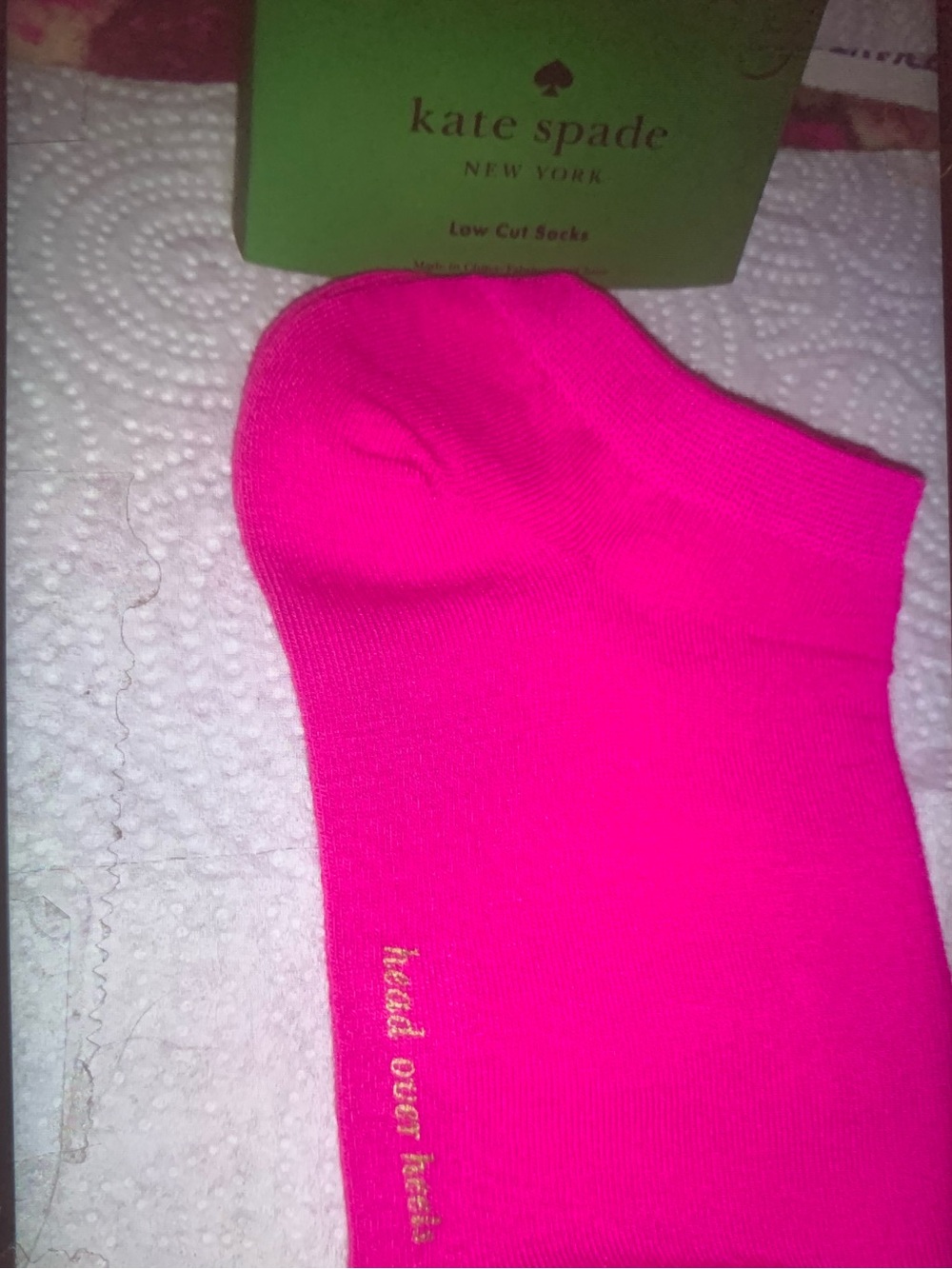 KATE SPADE Red 'head over heels' Ankle Socks NEW